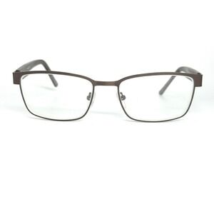 Enhance 3986 Eyeglasses Frames Satin Brown Rectangle 55/18/150 Mens 21993